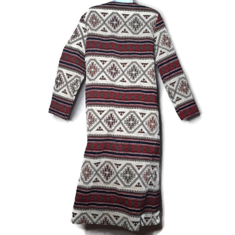 RANCH DRESSING Women's Southwestern Design Tapestry Long Coat size Large